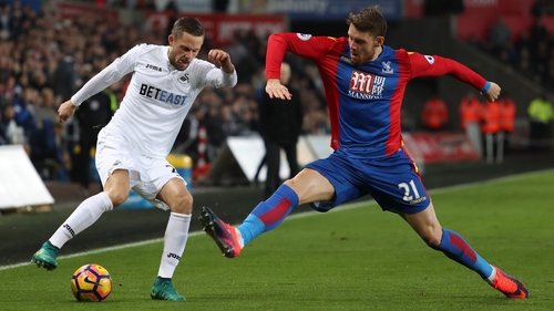 Connor Wickham (R) has scored three times for Crystal Palace this season