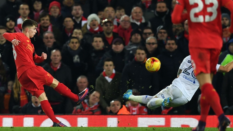 Ben Woodburn beavme LIverpool's youngest ever goalscorer in the win over Leeds