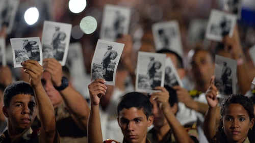 The crowd chanted 'long live the revolution!' and 'Fidel! Fidel!'