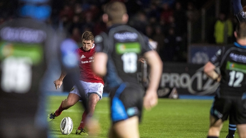 Ian Keatley strikes the winning kick