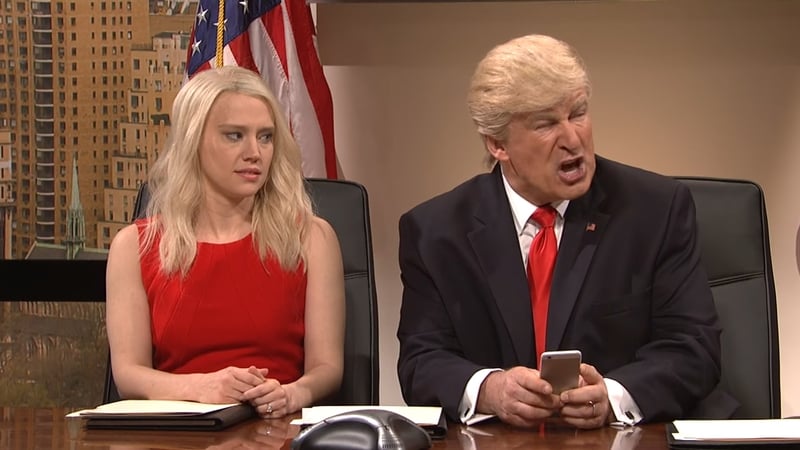 Kate McKinnon and Alec Baldwin as Kellyanne Conway and Donald Trump