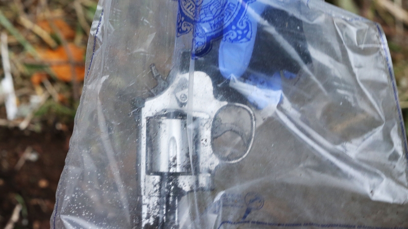 One of the guns was found in woodland close to the scene of the shooting