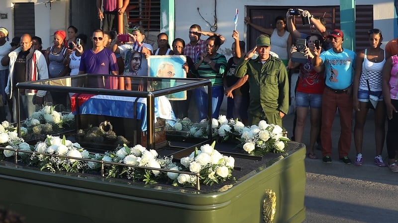 Thousands line the streets to watch the convoy carrying the ashes of late Cuban leader Fidel Castro in Santiago de Cuba