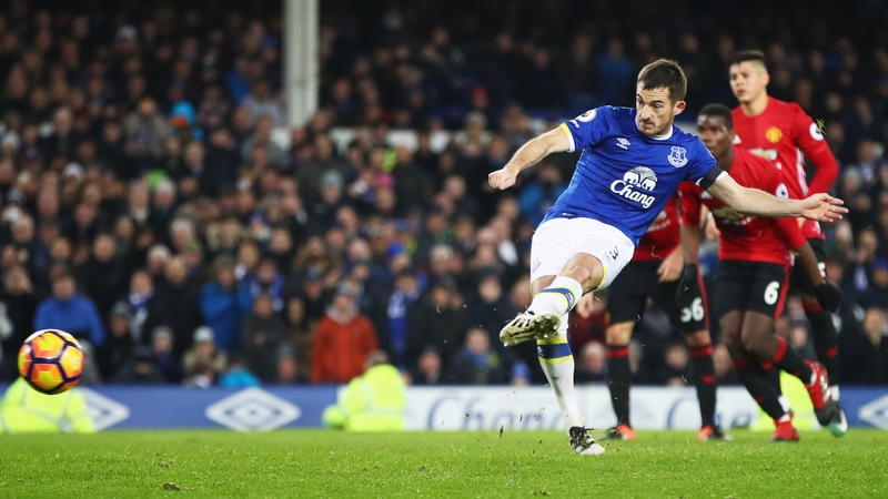 Leighton Baines converts from the penalty spot