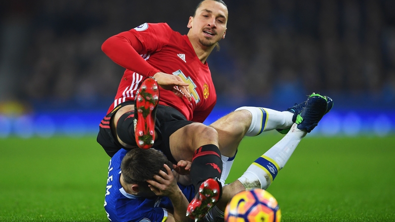 Zlatan Ibrahimovic made contact with Seamus Coleman's head in Sunday's game