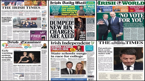 Bin charges look like they are changing as The Irish Daily Mail tells us this morning - they are  'Dumped'.