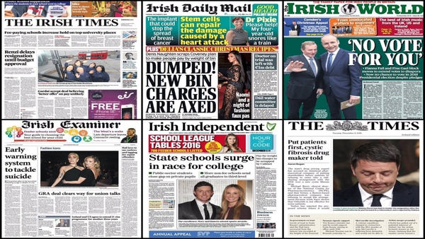 Bin charges look like they are changing as The Irish Daily Mail tells us this morning - they are  'Dumped'.