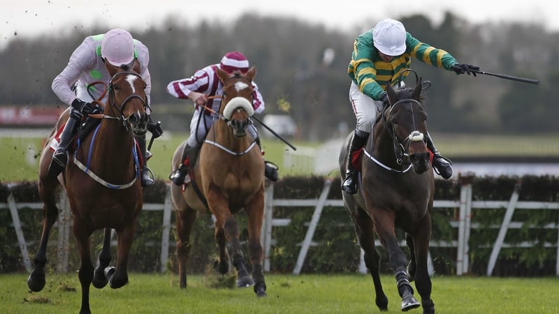 Landofhopeandglory (R) coming home to win at Fairyhouse