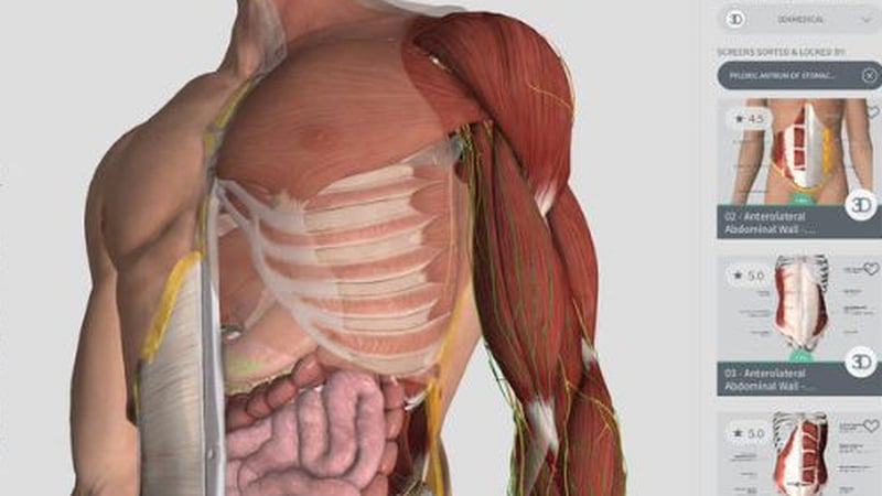 A screenshot of the 3D4Medical app from Apple iTunes Store