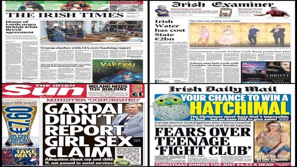 Brexit, Irish Water and gender quotas in sport are some of the stories on your front pages this morning.