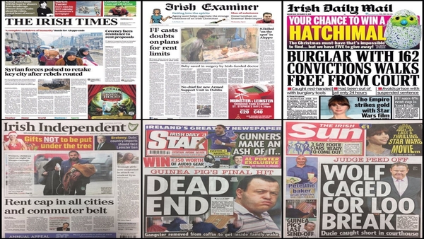 That description of yesterday's bloodshed in Aleppo as described by a UN official dominates the front pages today.