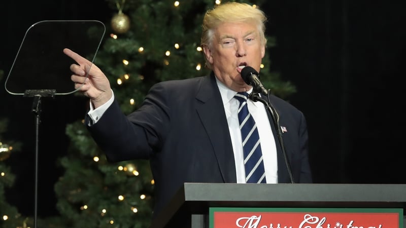 US President-elect Donald Trump pictured at a rally in Wisconsin
