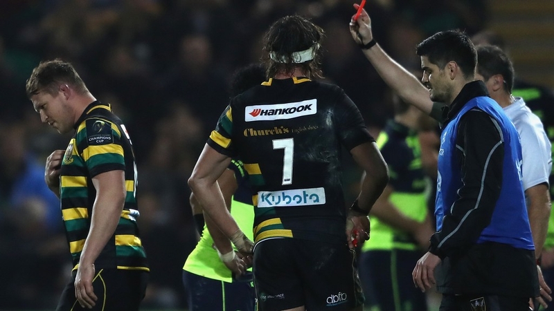 Dylan Hartley sees red against Leinster
