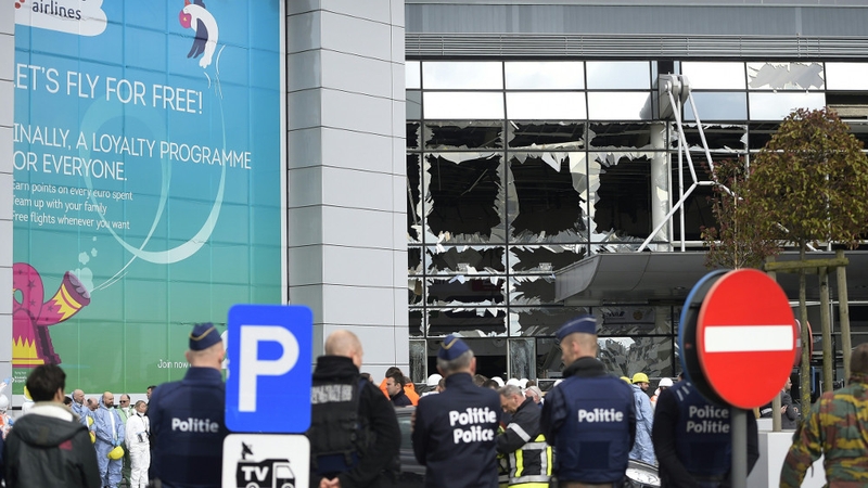 The attacks at the Belgian capital's main airport (pictured) and on the metro system were claimed by the Islamic State group