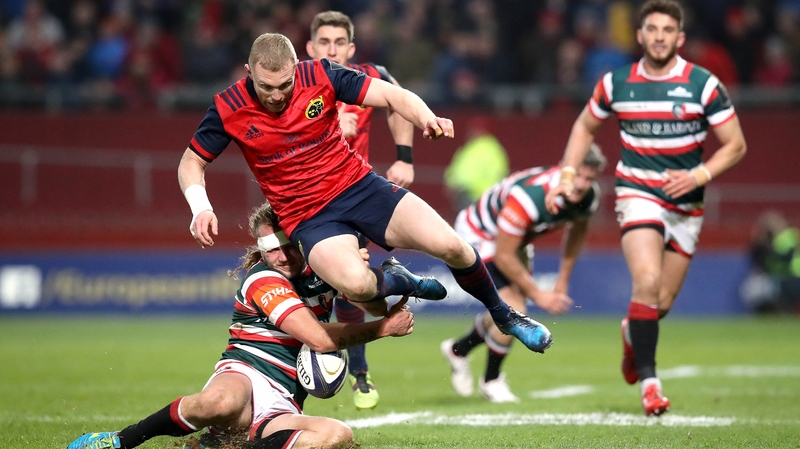 Keith Earls is action during the 38-0 win over Leicester