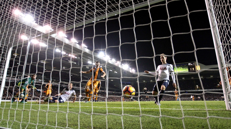 Christian Eriksen scores his side's second goal at White Hart Lane
