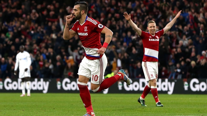 Alvaro Negredo scored twice for Middlesbrough
