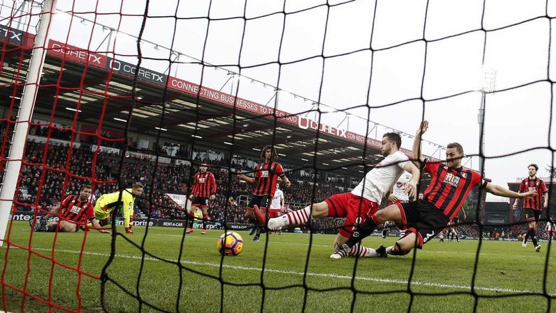 Jay Rodriguez bundles the ball home from close range to score Southampton's second goal of the game