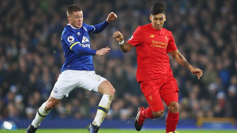 James McCarthy (L) was forced out of the derby at half-time