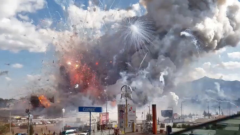 The explosions could be seen kilometres away