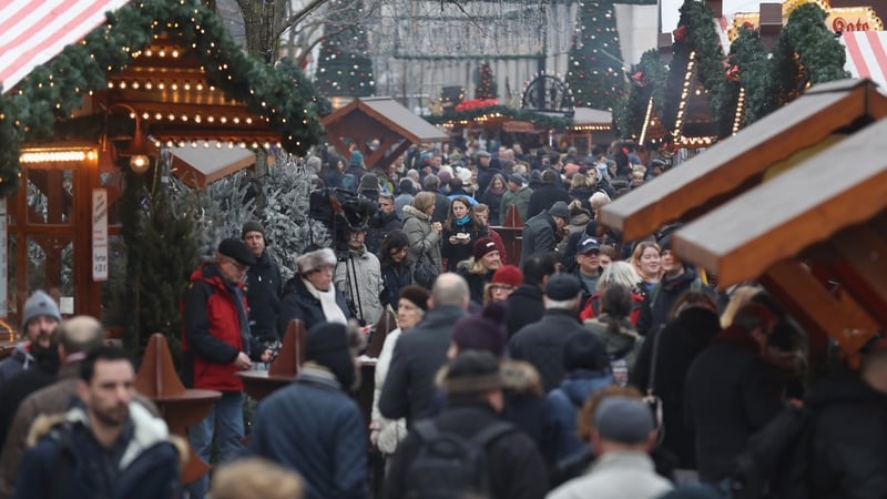 The Berlin market attacked earlier this week reopened today surrounded by concrete bollards