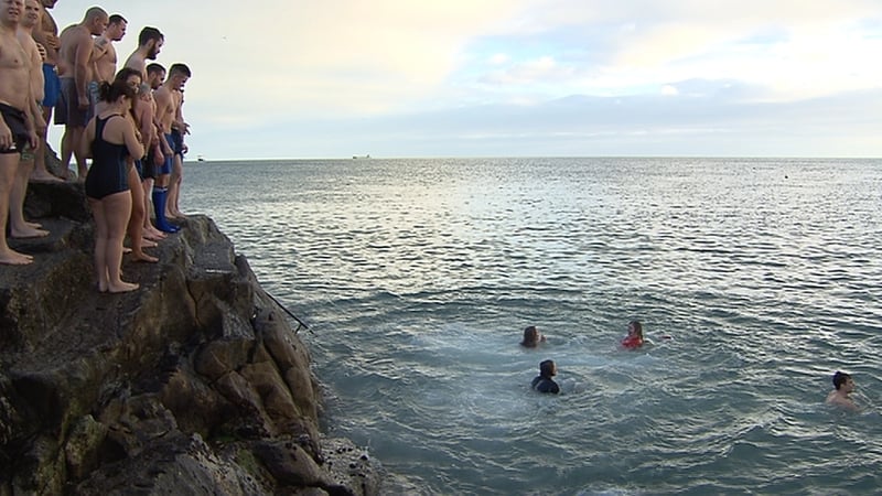 Hundreds turned out at the Forty Foot in Dublin