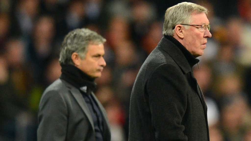 Jose Mourinho (L) is the third manager at Old Trafford since Alex Ferguson retired