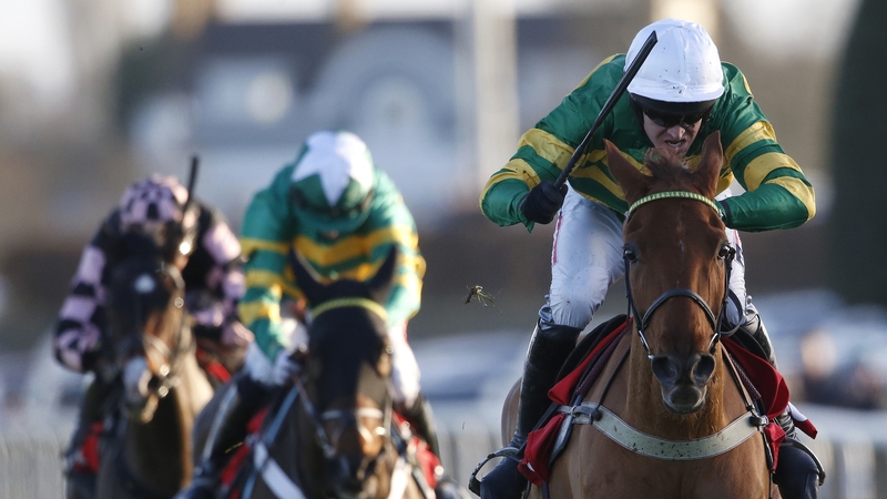Barry Geraghty rides Yanworth clear to take the Christmas Hurdle in Kempton