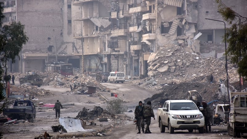 Syrian forces in the formerly rebel-held area of Sukkari in Aleppo