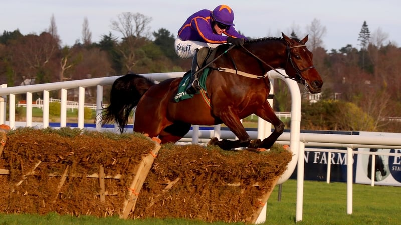 Saturnas and Paul Townend clearing the last hurdle