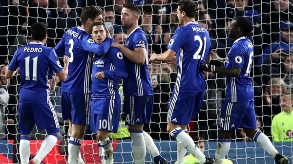 Chelsea are six points clear at the top of the Premier League table