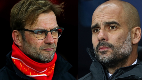Jurgen Klopp and Pep Guardiola come face to face in the Saturday evening kick-off at Anfield