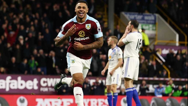 Andre Gray celebrates completing his hat-trick