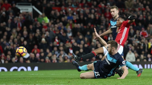 Anthony Martial levels the game at Old Trafford