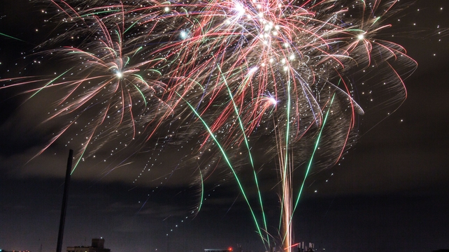 Fireworks light up the sky over Taipei