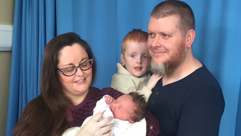 A boy named Arlo River Elias was born at 50 seconds past midnight to mother Stacey Kenny and her husband Elton Rooney from Clonsilla in Dublin