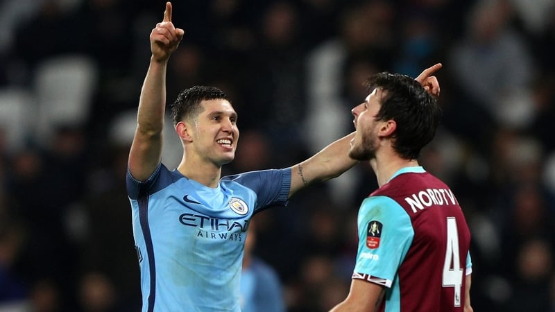 John Stones celebrates the FA Cup win over West Ham