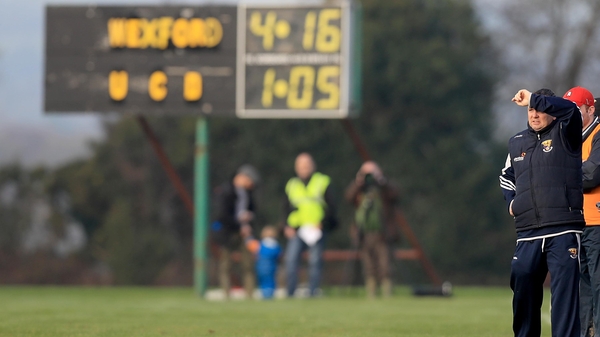 Davy Fitzgerald watches on as his Wexford team dismantle UCD in the Walsh Cup