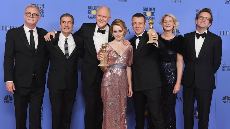 A royal night out - The Crown team including Best Actress winner Claire Foy