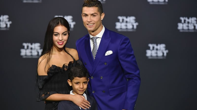 Cristiano Ronaldo poses with partner Georgina Rodriguez and his son Cristiano Ronaldo Jr