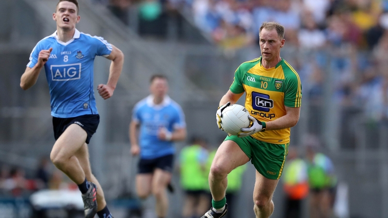 Anthony Thompson (R) in action for Donegal last season