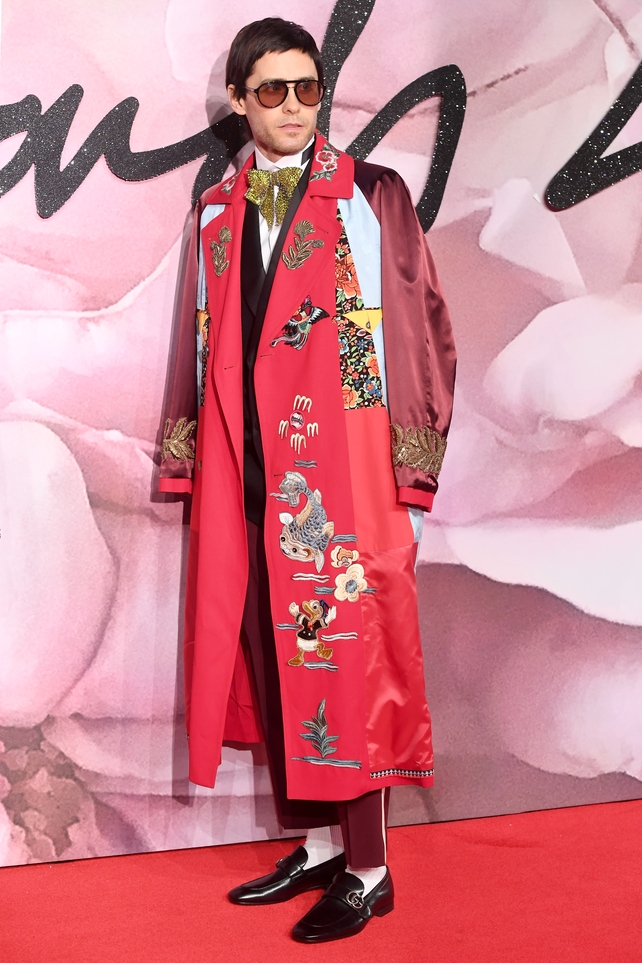 Jared Leto is consistently quirky in this colourful number. It looks a bit mad but we kind of love the crystal yellow bow-tie!