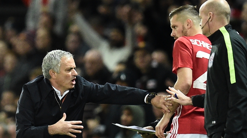 Morgan Schneiderlin gets instructions off Jose Mourinho