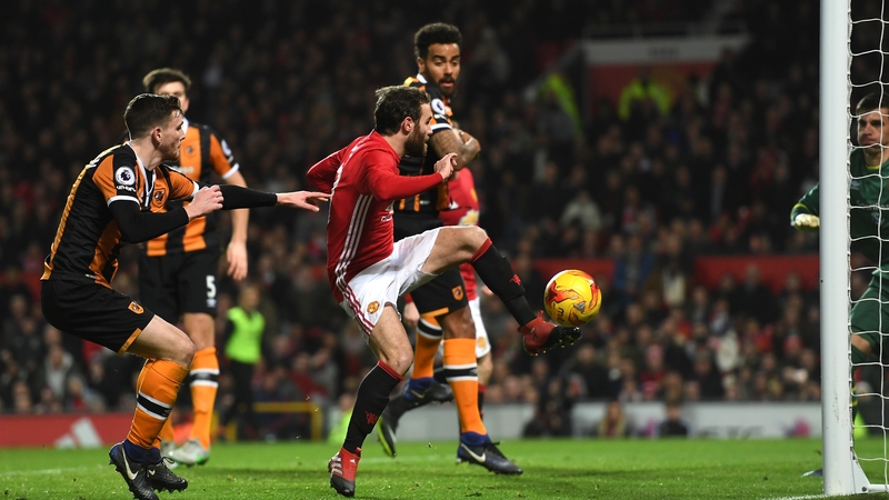 Juan Mata stole in at the back post to hand Manchester United the lead at Old Trafford