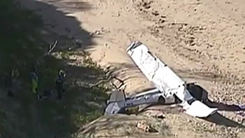 Emergency services at the crash site near Agnes Water in Queensland