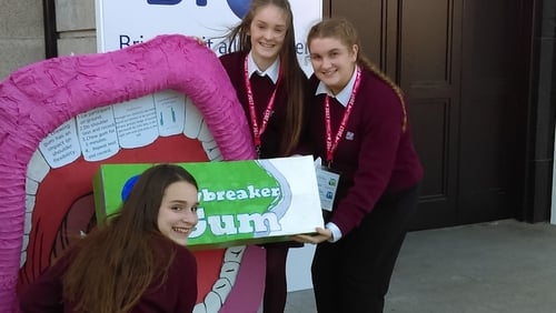 (L-R) Hannah Daly, Rachel Conroy and Roisin Kenny from the Scared Heart Secondary School, Tullamore at the BTYSTE