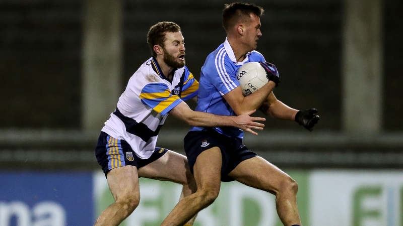 Jack McCaffrey battles for possession with Dublin's Ryan Deegan