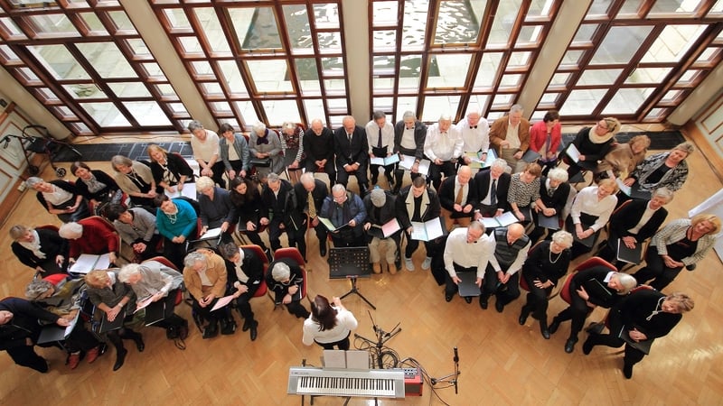 The Past Times Community Choir, performing at today's Place Matter event in Dublin Castle.