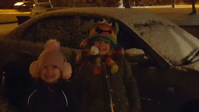 Mark Redmond's daughters Brianna and Jasmine are happy that it snowed in Celbridge, Co Kildare