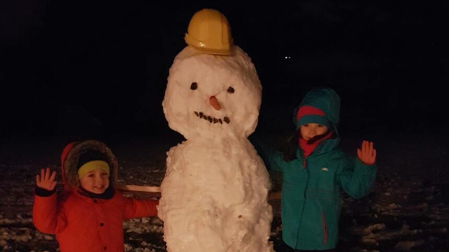 Holly and Ryan built a snowman in Glenmore, Cooley Peninsula, Co Louth. (Pic: Lorraine Buchanan)